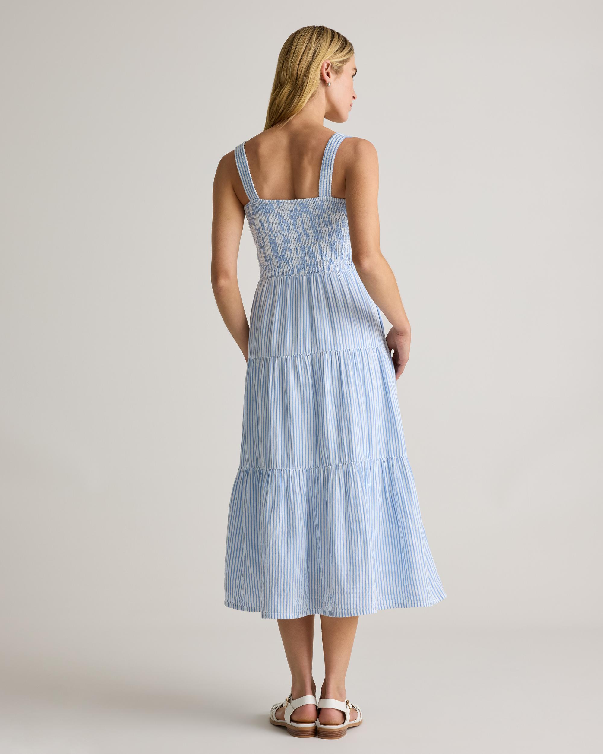 Quince | Women's Gauze Smocked Sleeveless Maxi Dress Organic Cotton Product Image