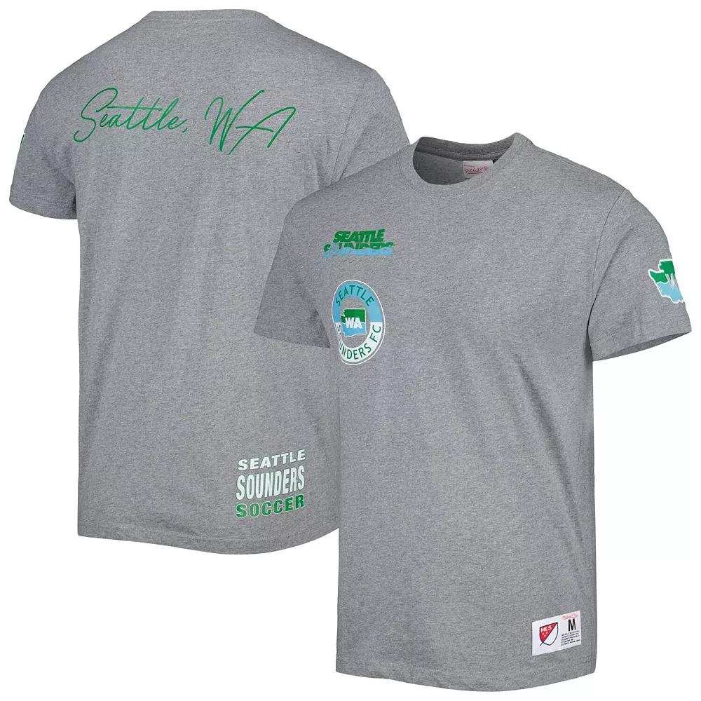 Men's Mitchell & Ness Gray Seattle Sounders FC City Tee, Size: Medium, Grey Product Image