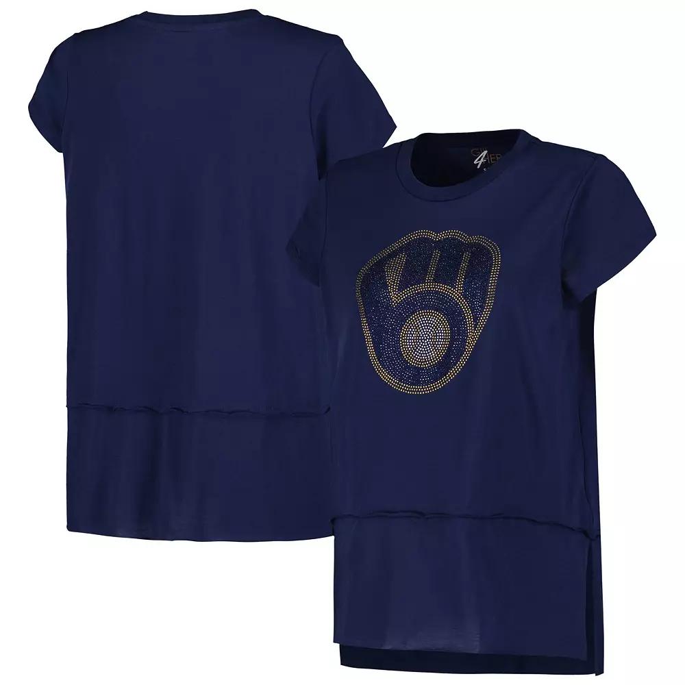 Women's G-III 4Her by Carl Banks Navy Milwaukee Brewers Cheer Fashion T-Shirt,  Product Image