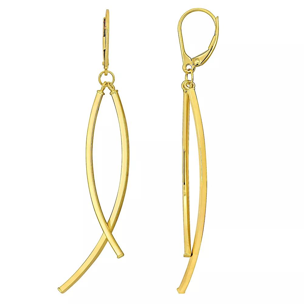 Stella Grace 10k Gold Open Crossover Drop Earrings, Women's Product Image