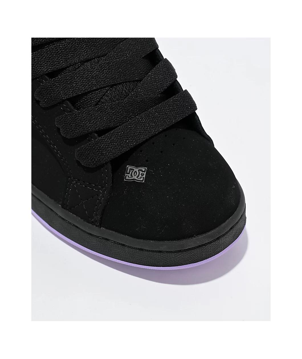 DC Court Graffik Black & Lilac Skate Shoes Product Image