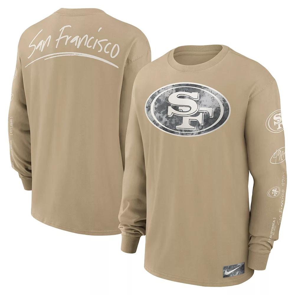 Men's Nike Tan San Francisco 49ers Essential Statement Max90 Long Sleeve T-Shirt, Size: Large, Team Product Image