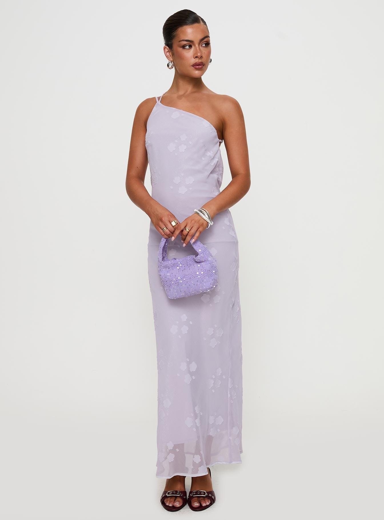 Jazmira One Shoulder Maxi Dress Lilac Product Image