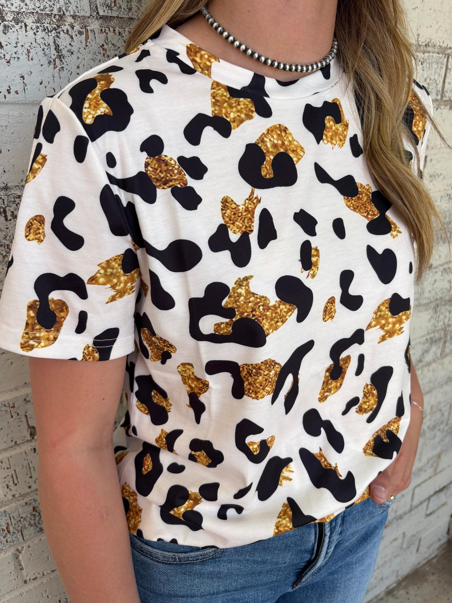 Gold Shimmer Leopard Printed Top* Product Image