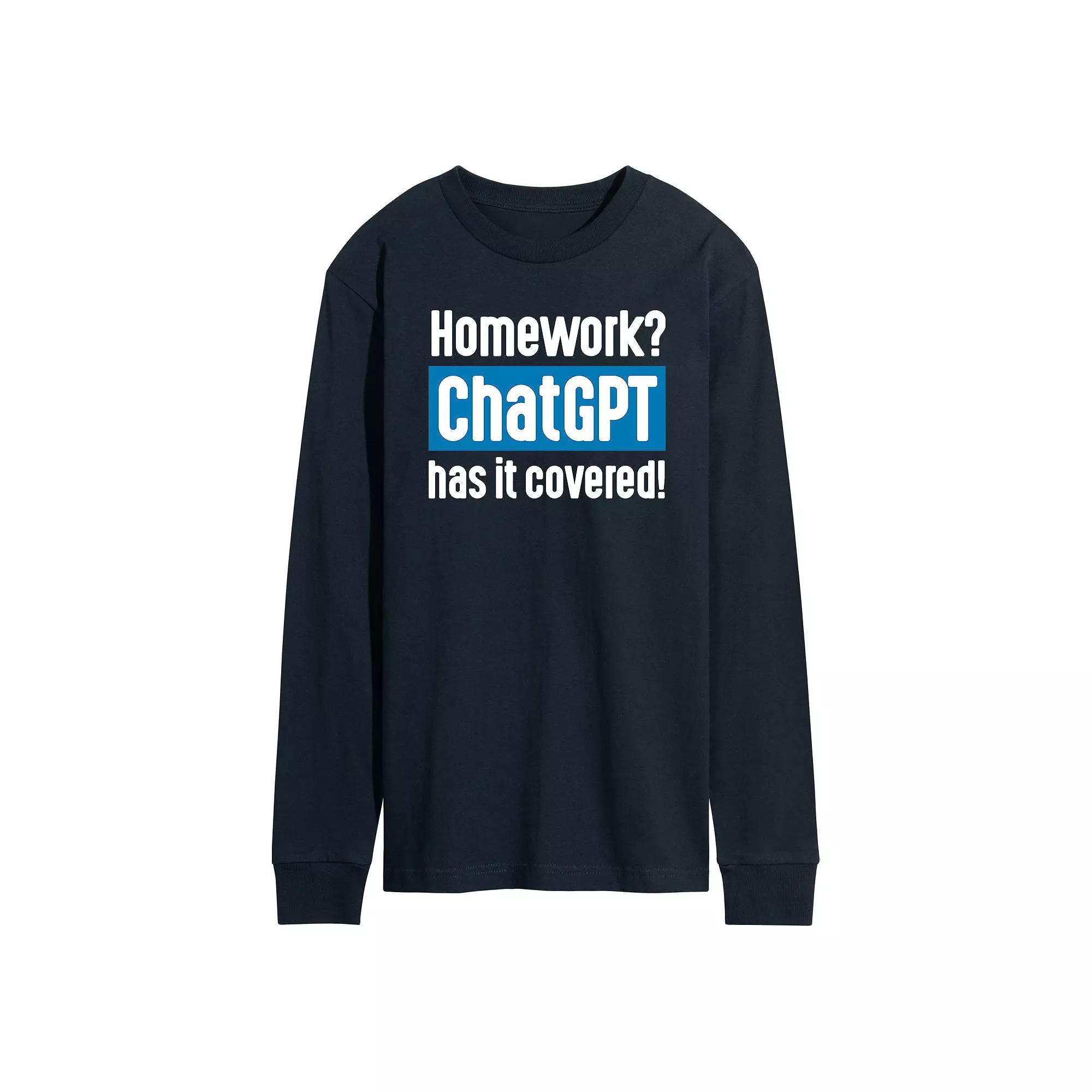 Men's Homework ChatGPT Long Sleeve Graphic Tee Graphic Tee,  Product Image