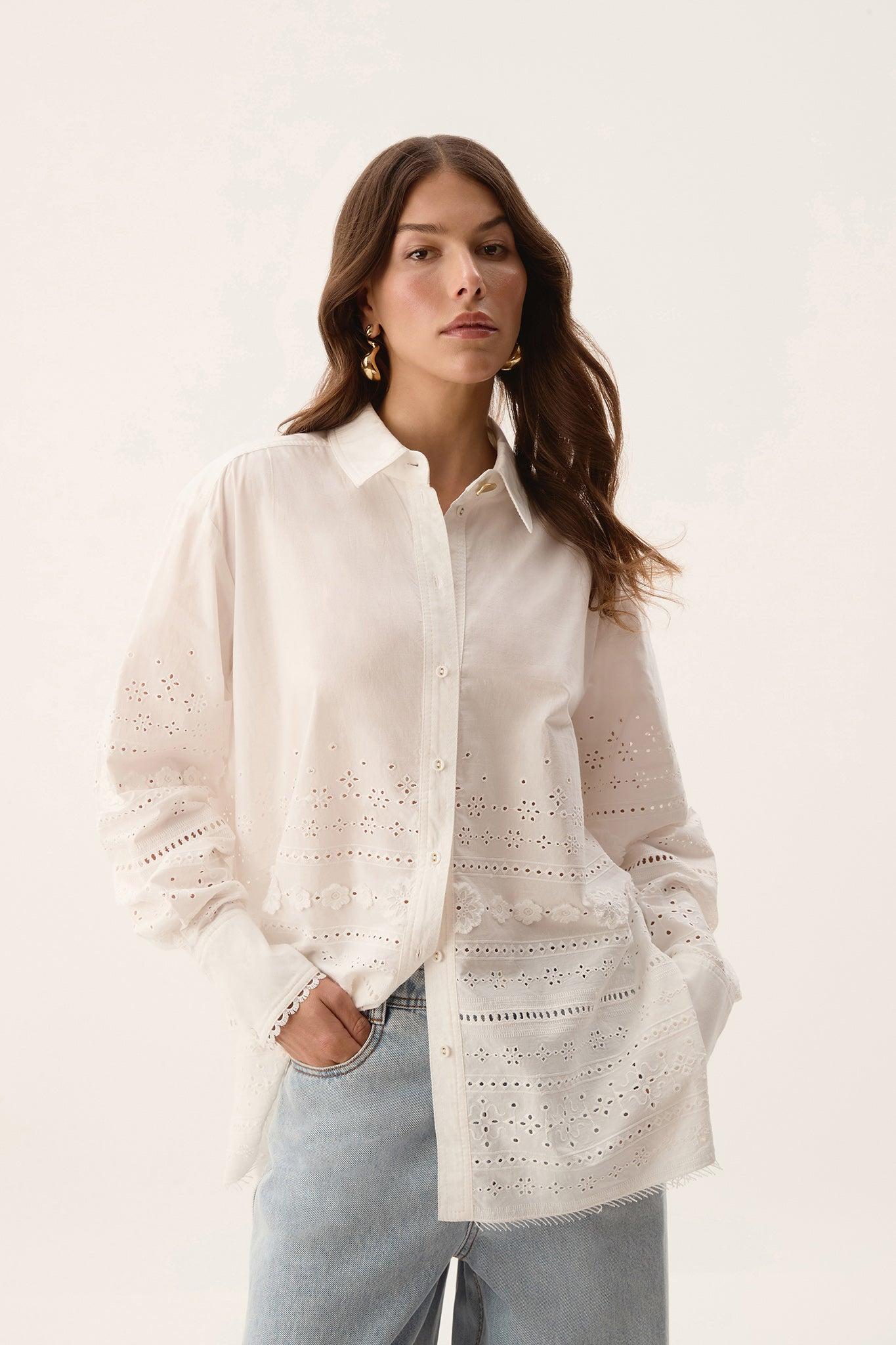 Cloud Embroidered Shirt Product Image