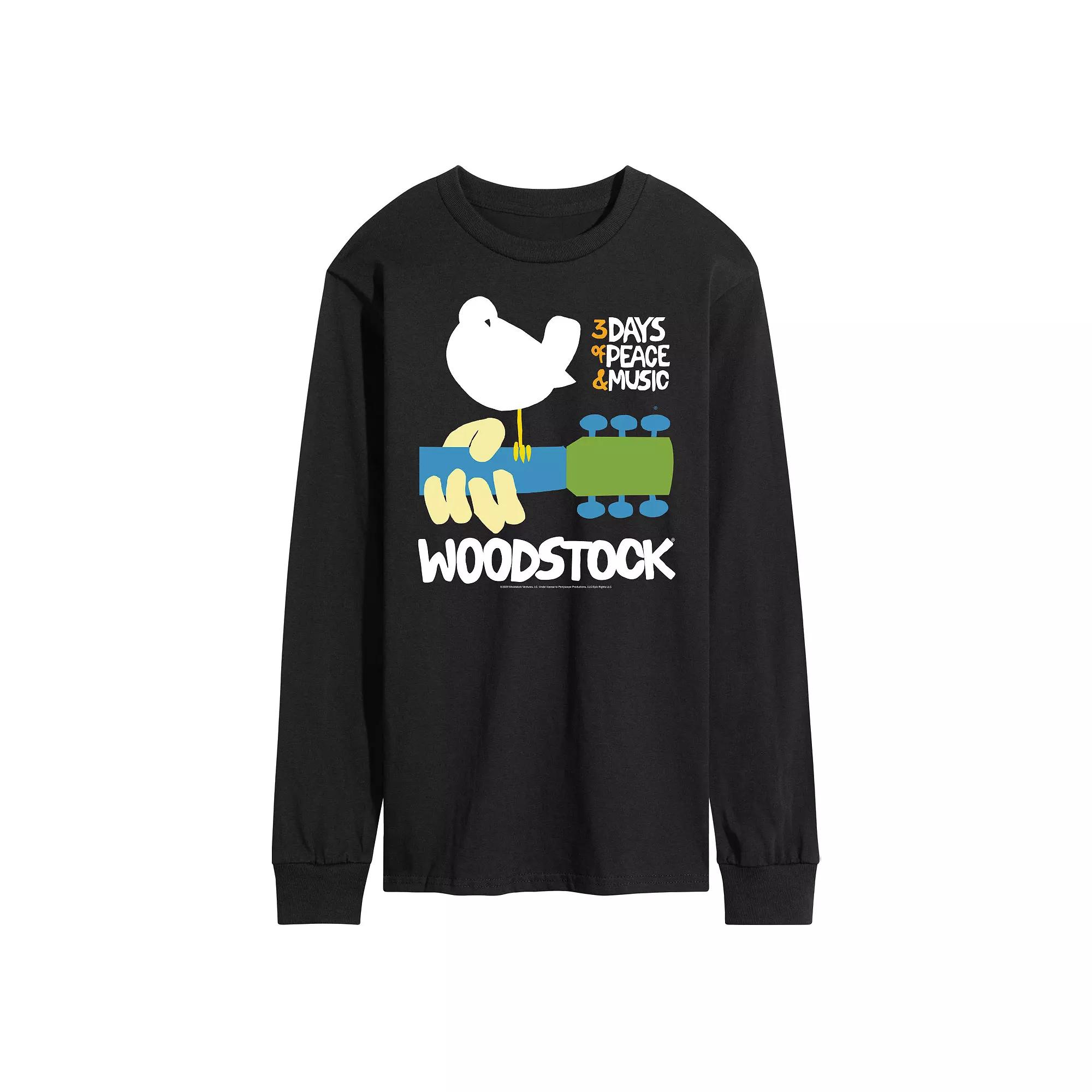 Men's Woodstock Poster Long Sleeve Graphic Tee,  Product Image