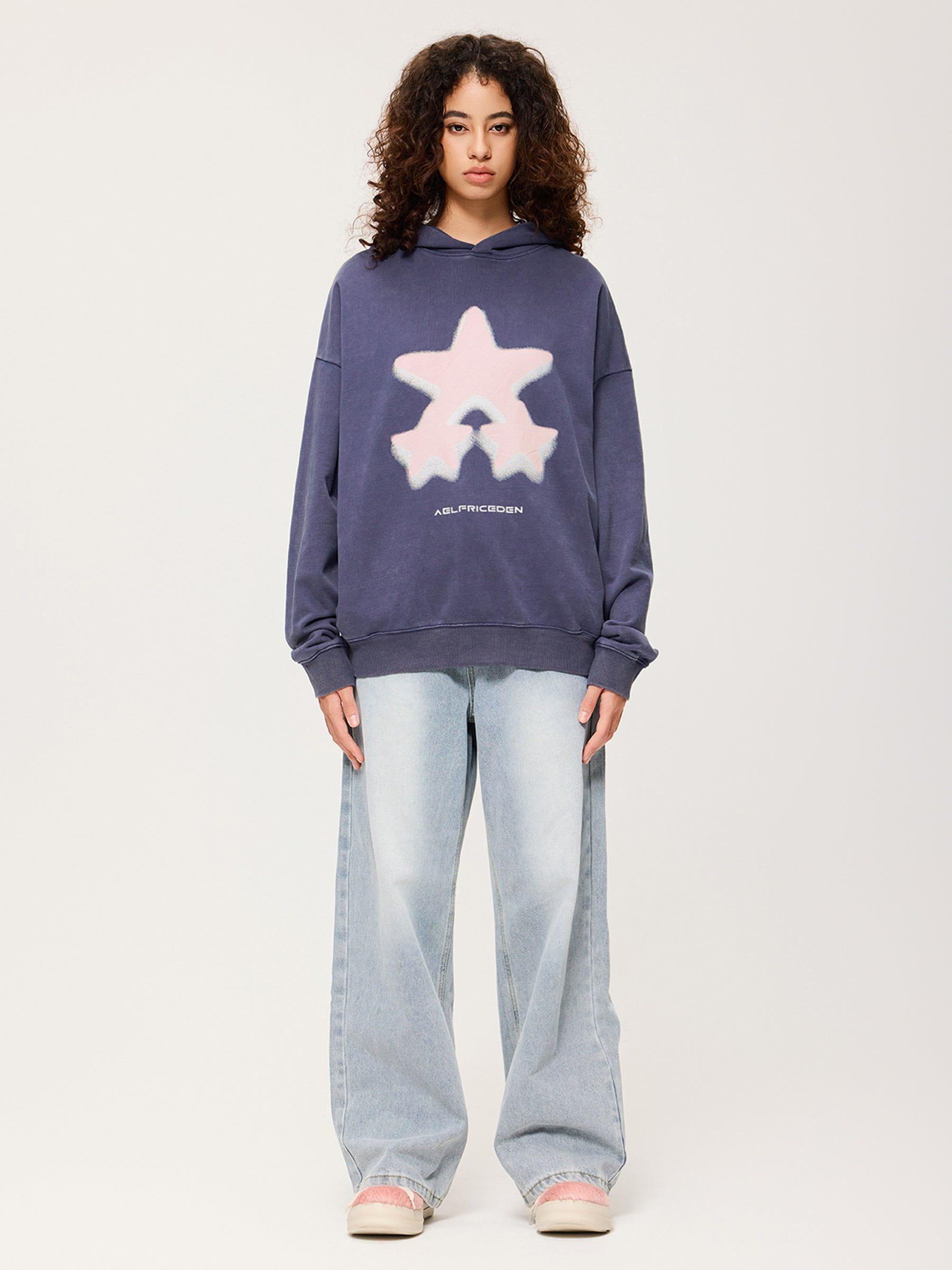 Aelfric Eden Oversized Blurring Star Hoodie Product Image