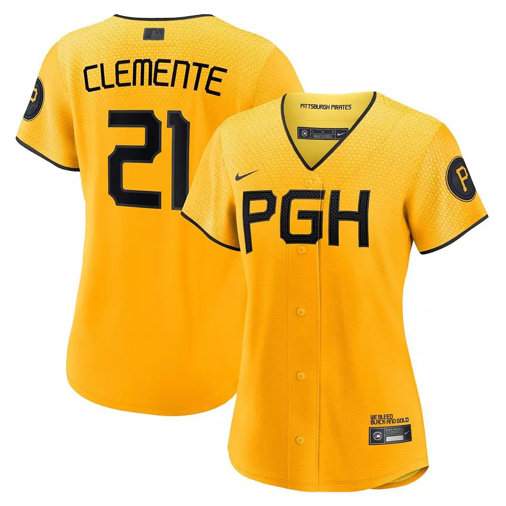Women's Nike Roberto Clemente Gold Pittsburgh Pirates 2023 City Connect Replica Player Jersey,  Product Image