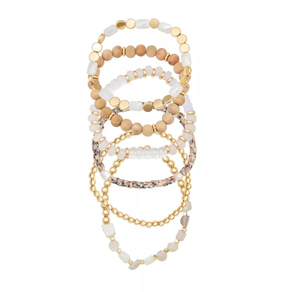 Emberly 6-Piece Mix Beaded Bracelets Set, Women's, Multi Product Image