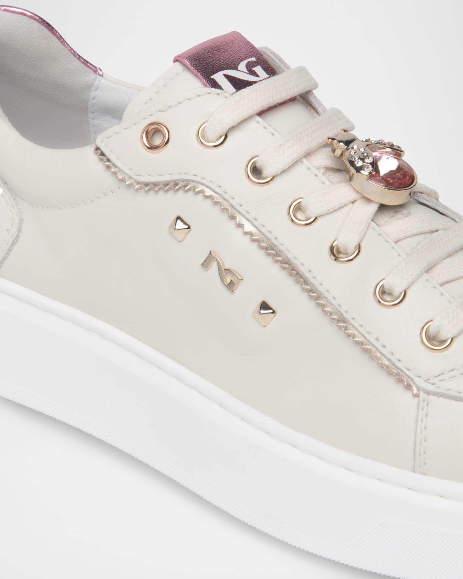 Leather Retro Jeweled Low-Top Sneakers Product Image