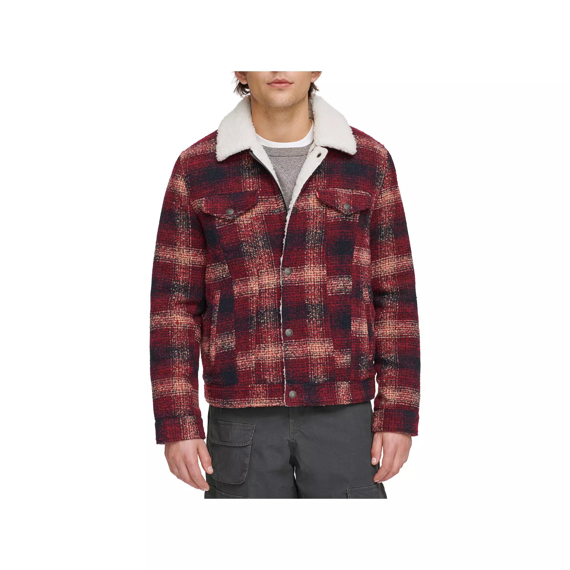 Men's Levi's® Faux Wool Sherpa Lined Trucker Jacket, Size: XL, Red Product Image
