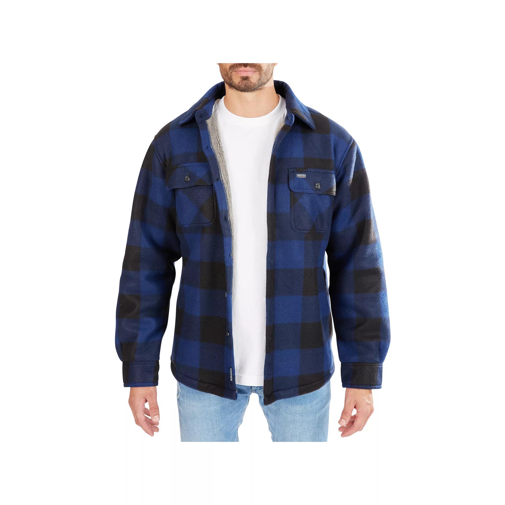 Mens Smiths Workwear Sherpa-Lined Plaid Microfleece Shirt Jacket Product Image