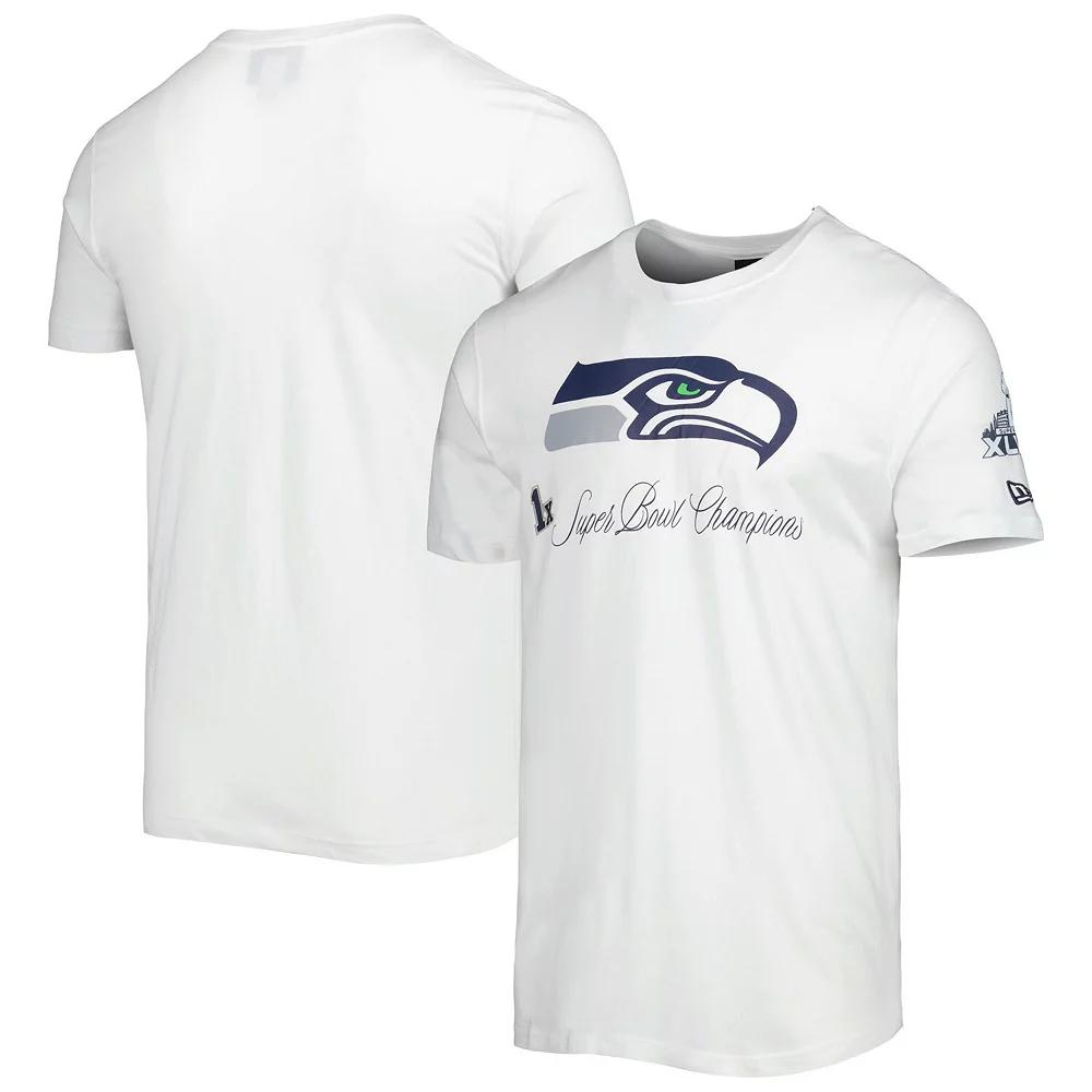 Men's New Era White Seattle Seahawks Historic Champs T-Shirt,  Product Image
