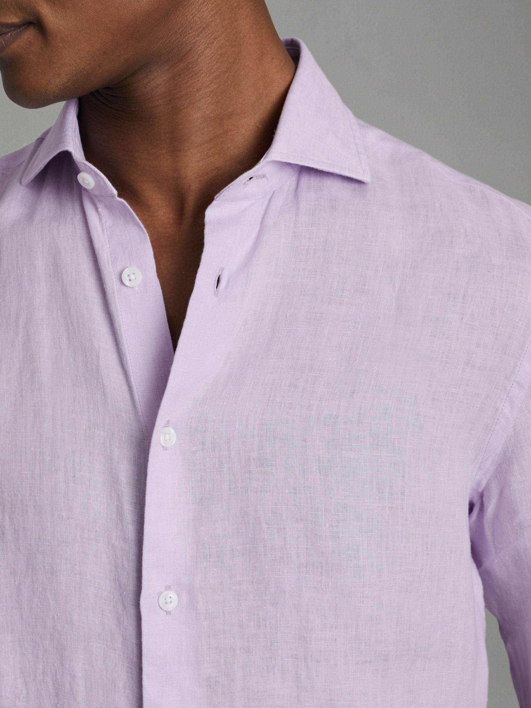 Linen Button-Through Shirt in Orchid Product Image