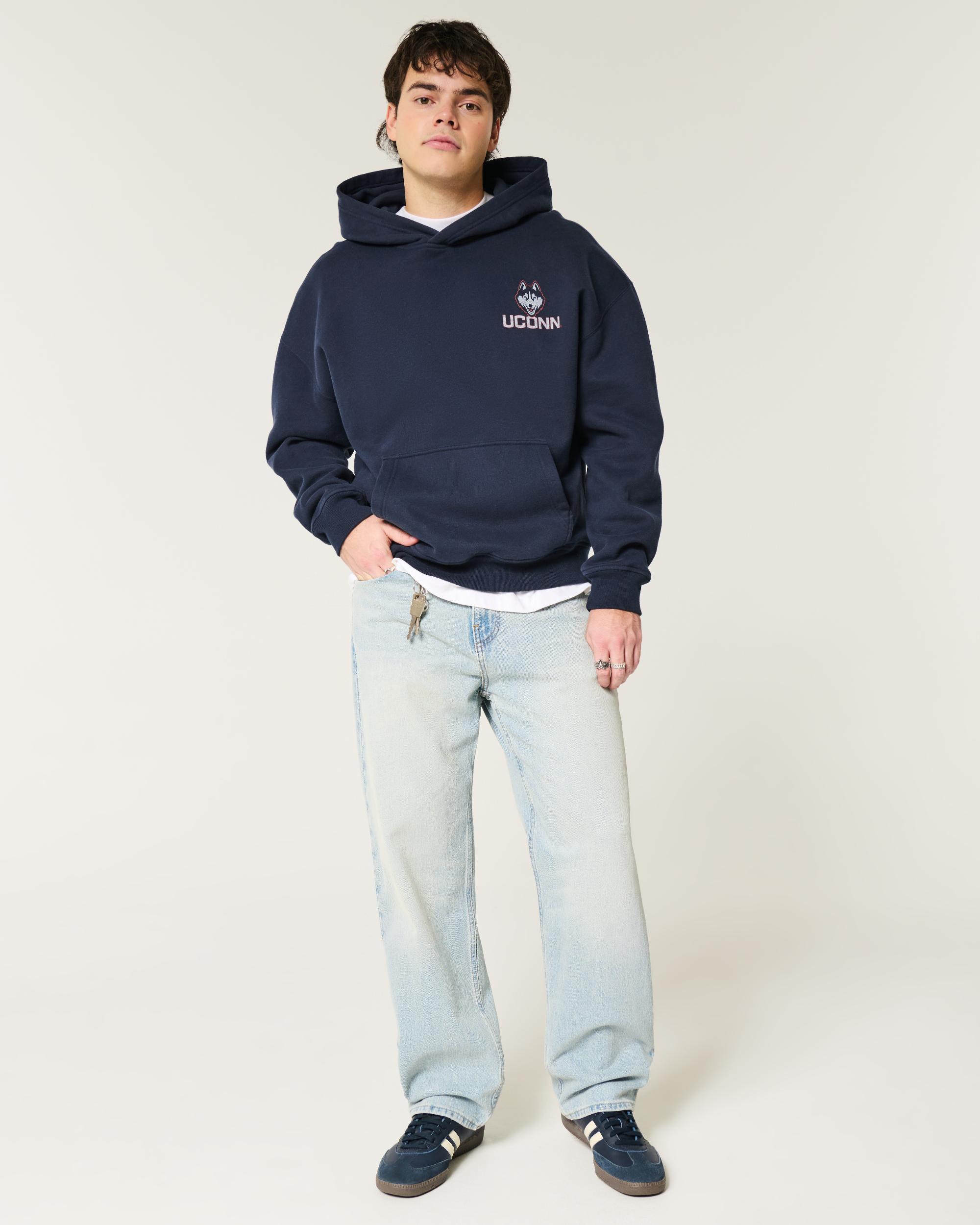 Boxy UConn Graphic Hoodie Product Image