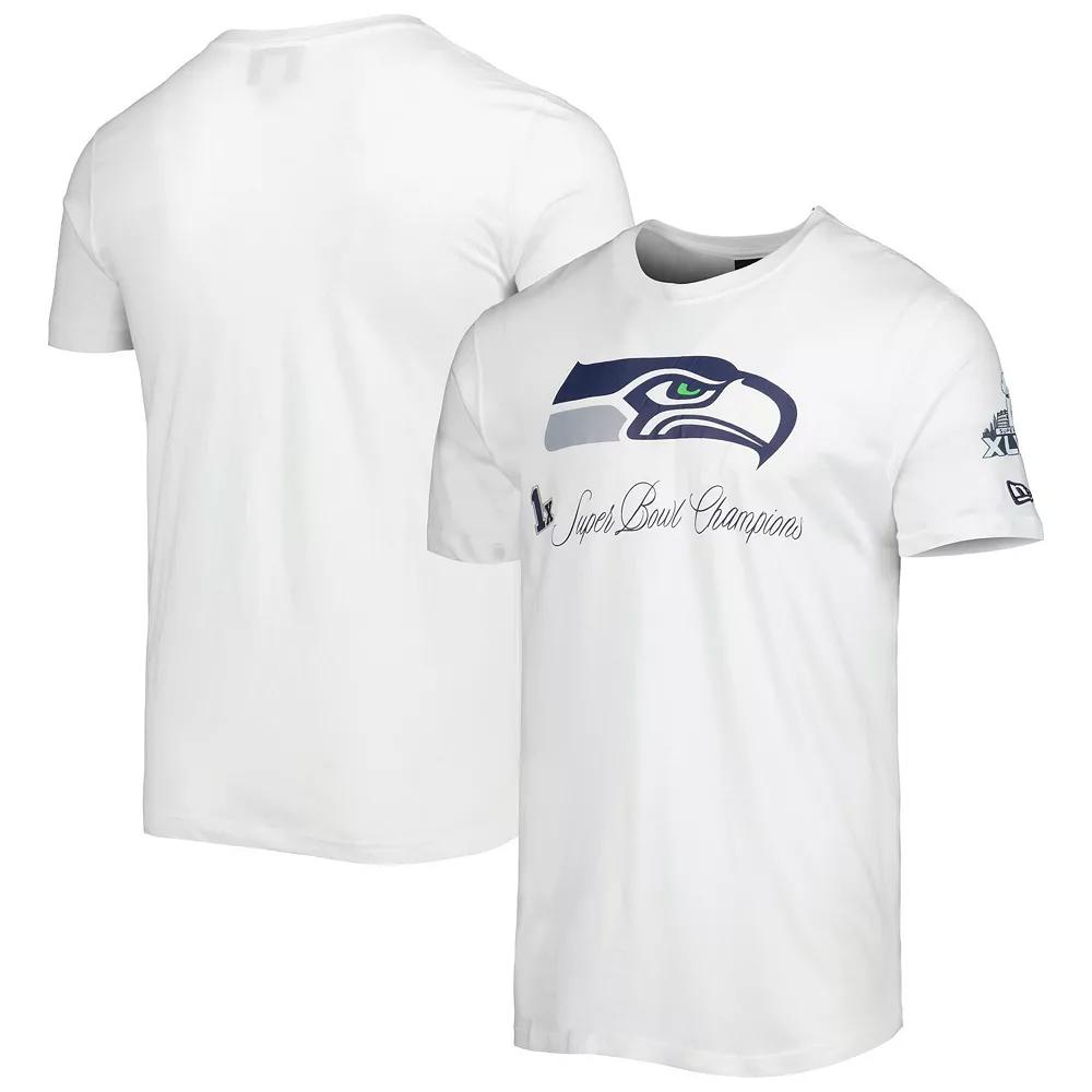 Men's New Era White Seattle Seahawks Historic Champs T-Shirt,  Product Image
