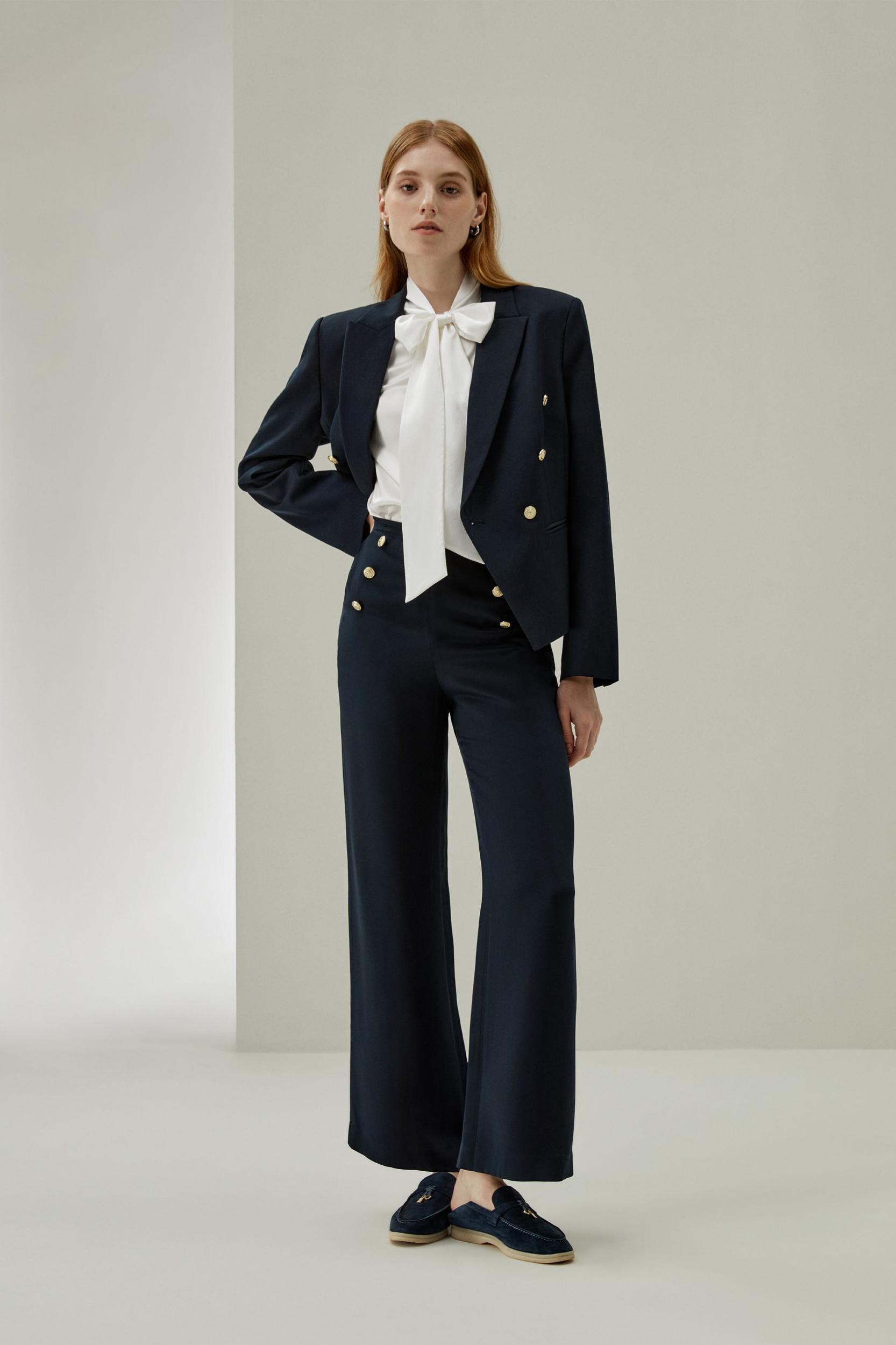 Women Bow-tie Neck Silk Blouse Product Image