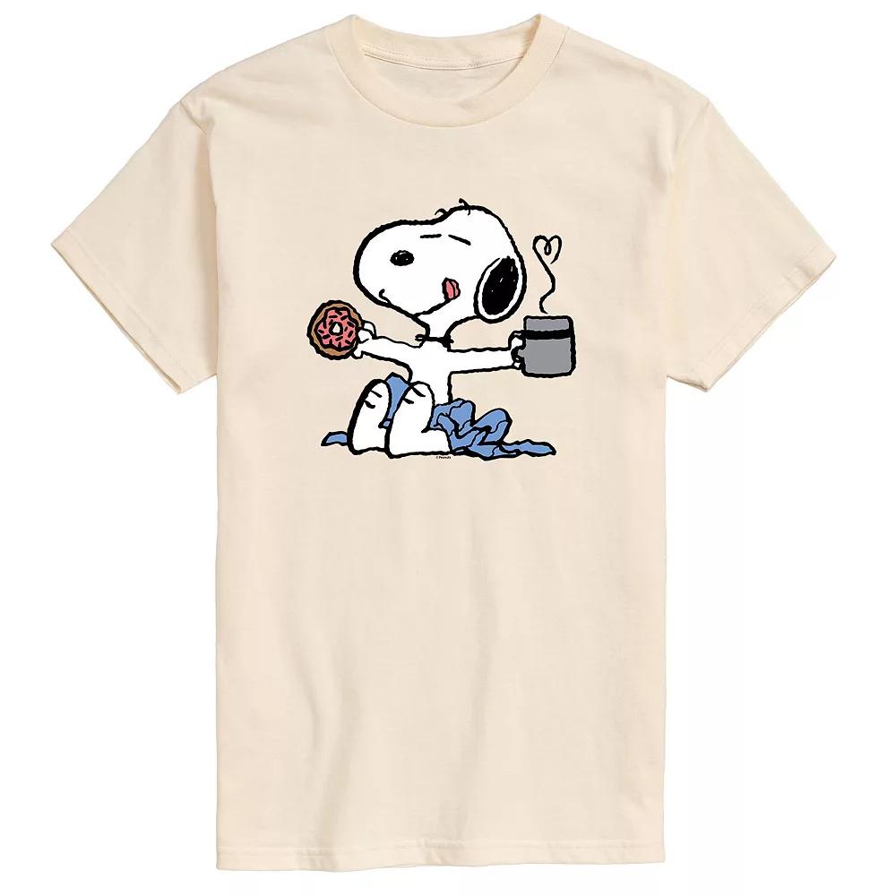 Men's Peanuts Donut Coffee Snoopy Tee,  Product Image