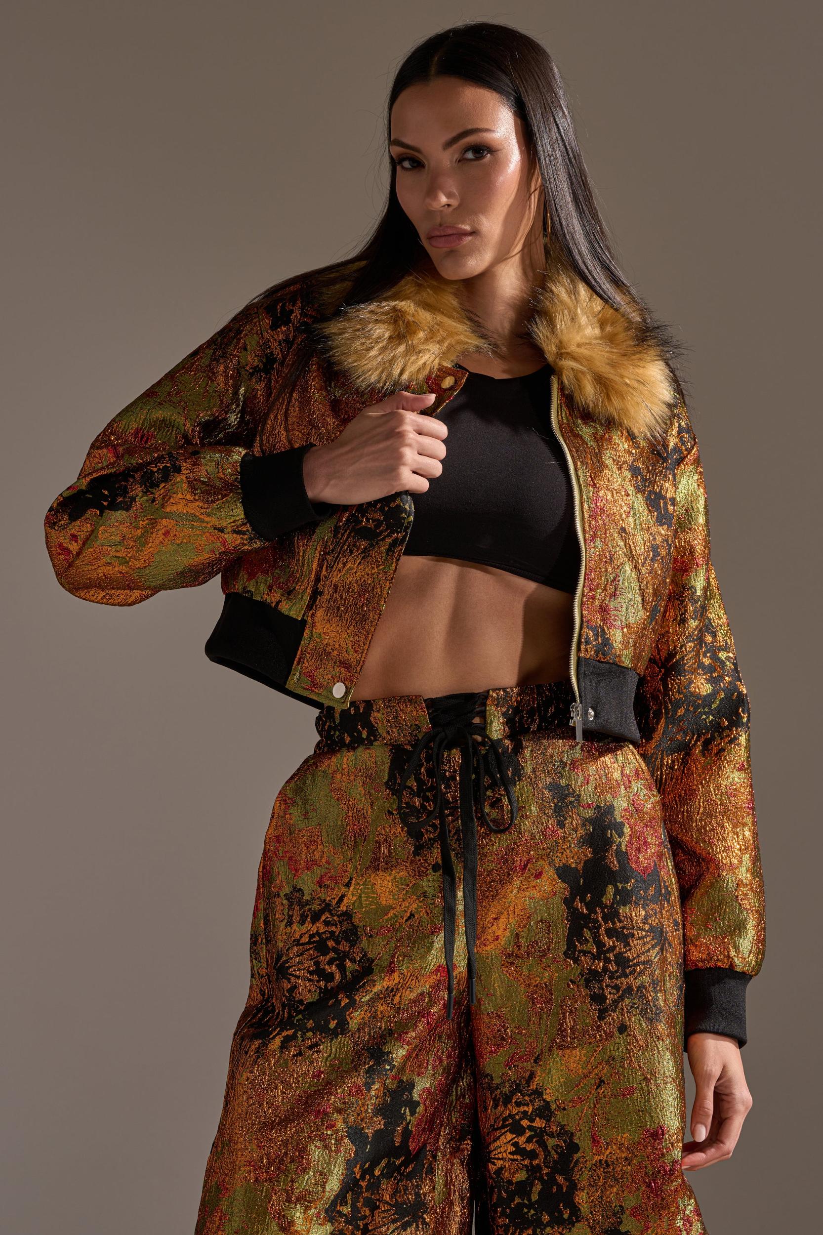 TWIN FLAME BROCADE BOMBER Product Image