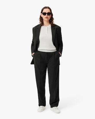 Regular Fit Ribbed Knit Polo Shirt Product Image