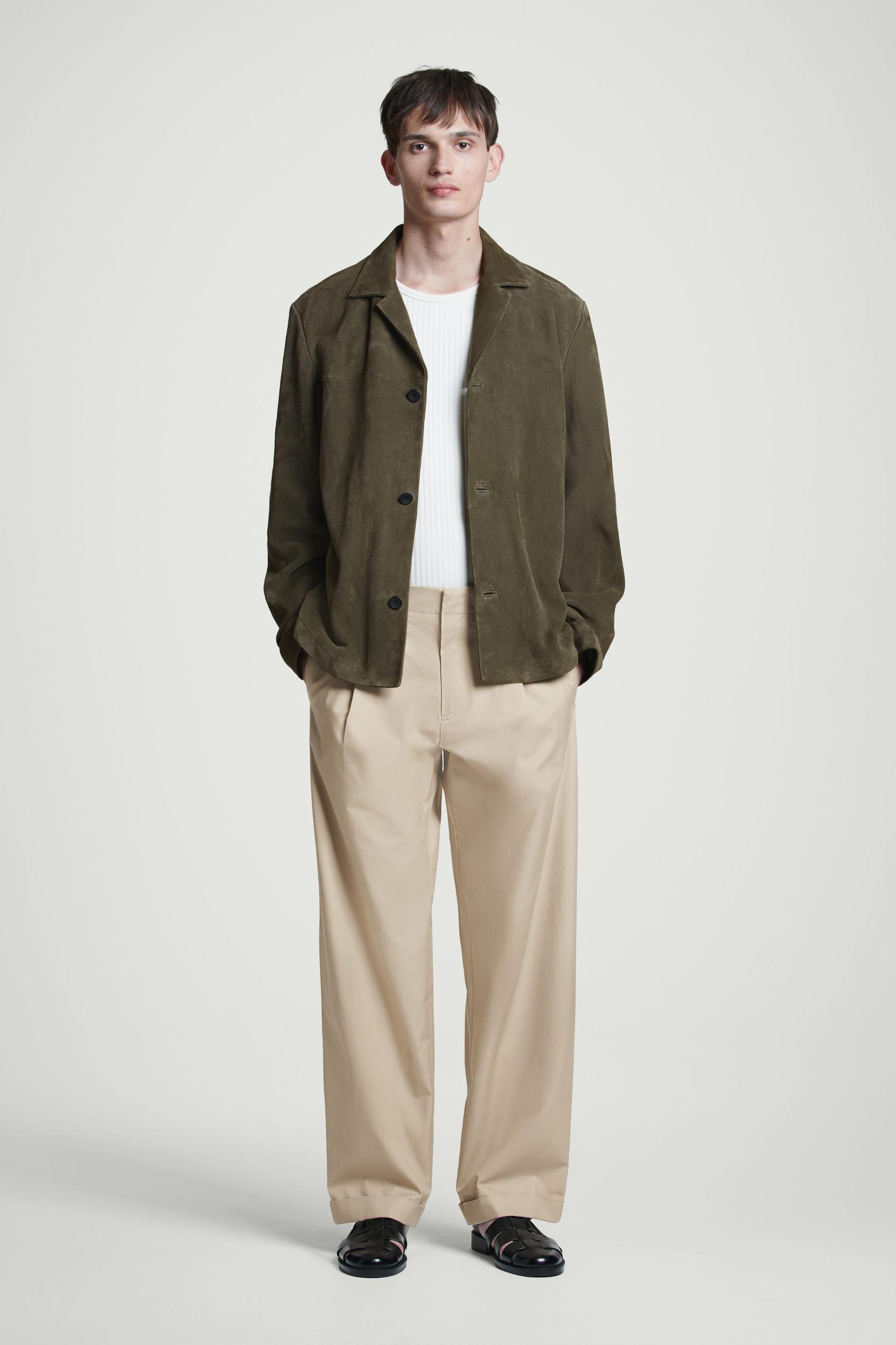 TAPERED COTTON TURN-UP PANTS Product Image