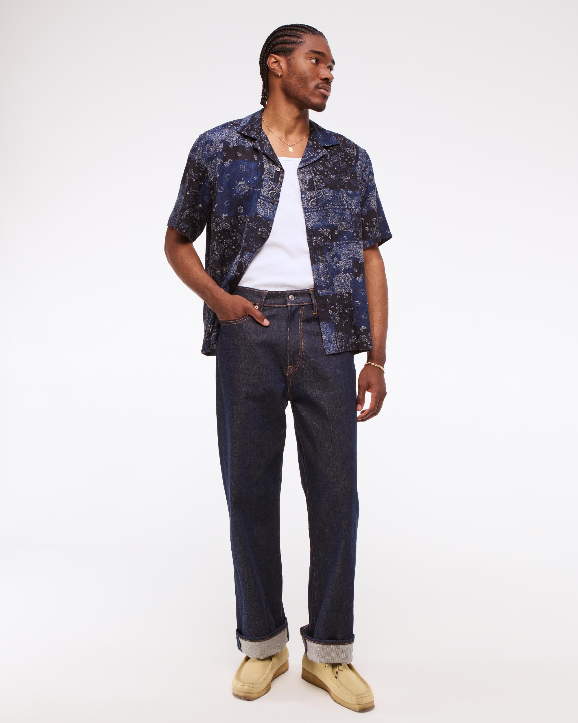 Camp Collar Summer Linen-Blend Shirt Product Image