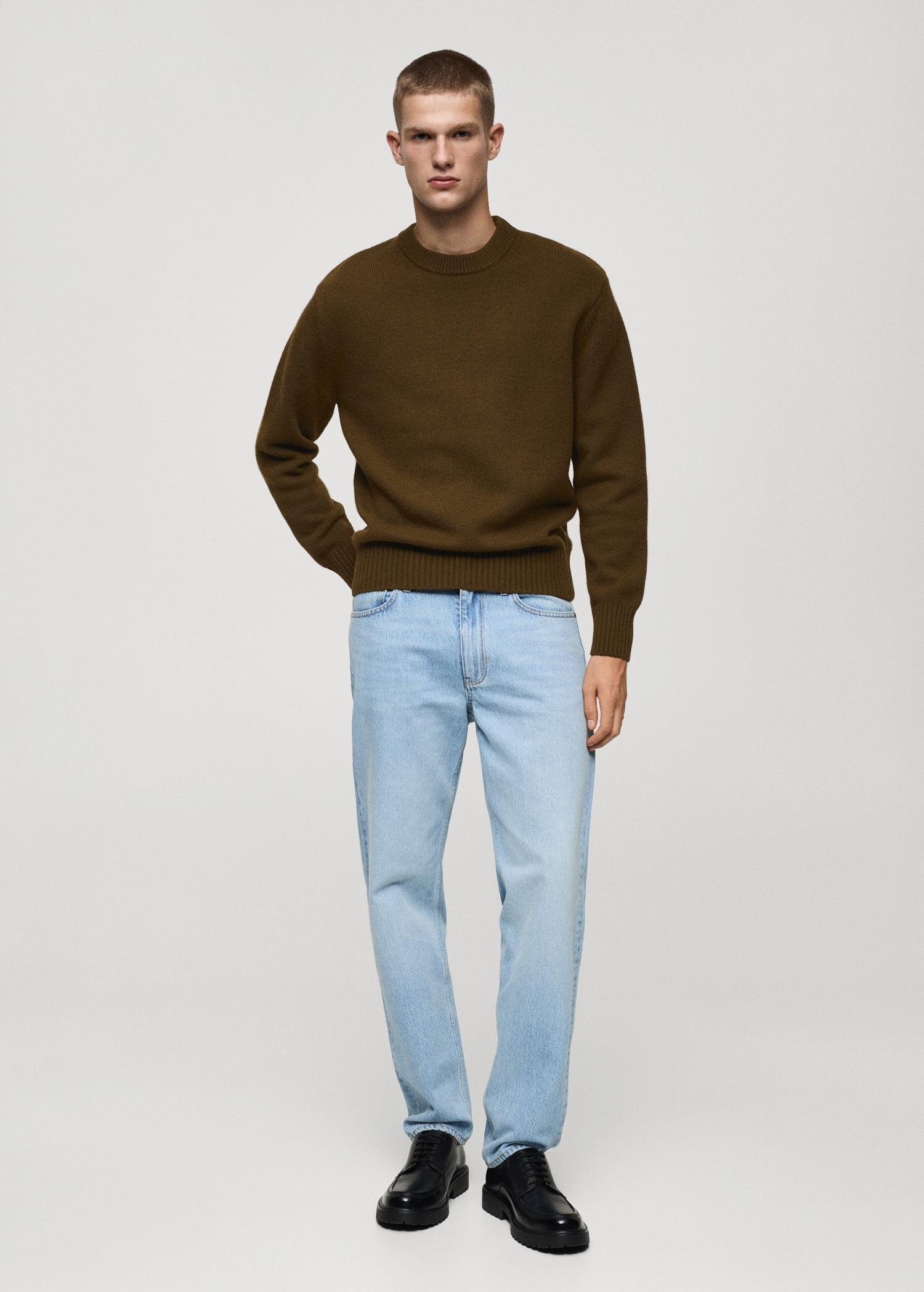 Knitted wool blend sweater - Men | MANGO USA Product Image