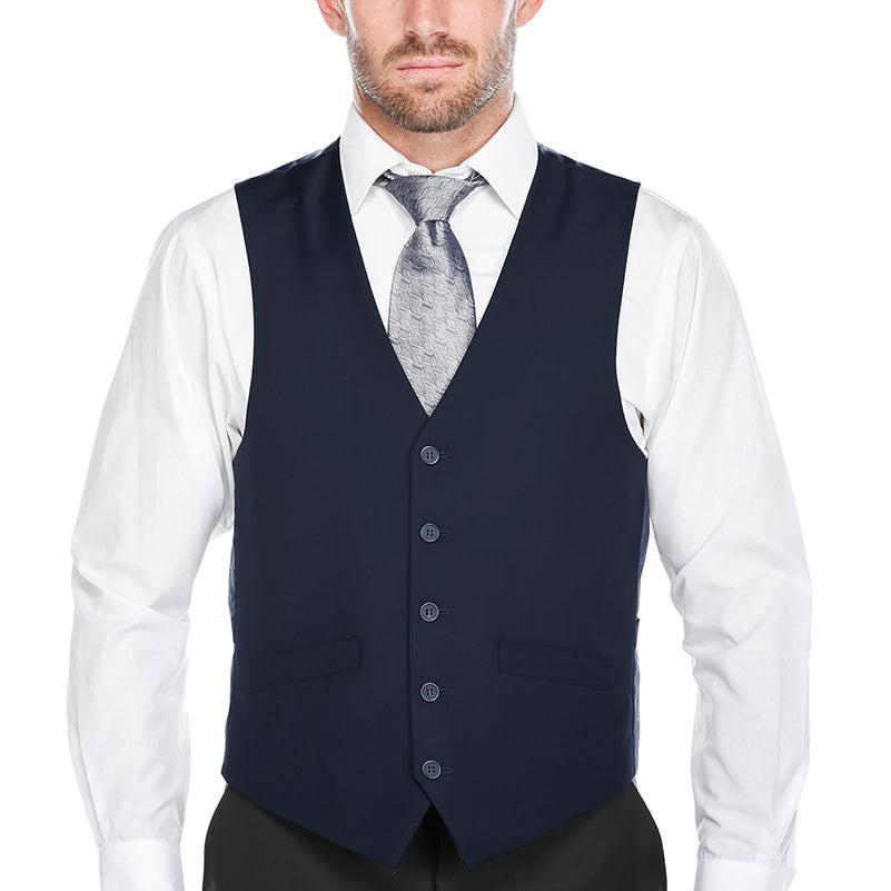 Vanderbilt Collection  - Classic Dress Vest 5 Buttons Regular Fit In Navy Product Image