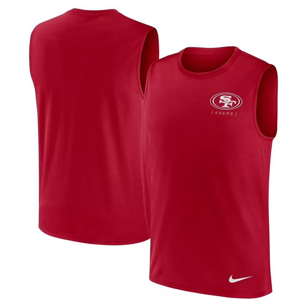 Men's Nike Scarlet San Francisco 49ers Large Logo Peformance Muscle Tank Top, Size: 2XL, Red Product Image