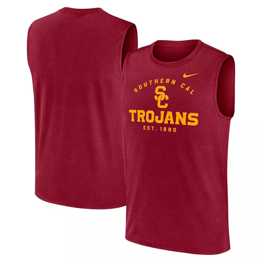 Men's Nike Cardinal USC Trojans Primetime Legend Lock Up Performance Muscle Tank Top, Size: XL, Red Product Image