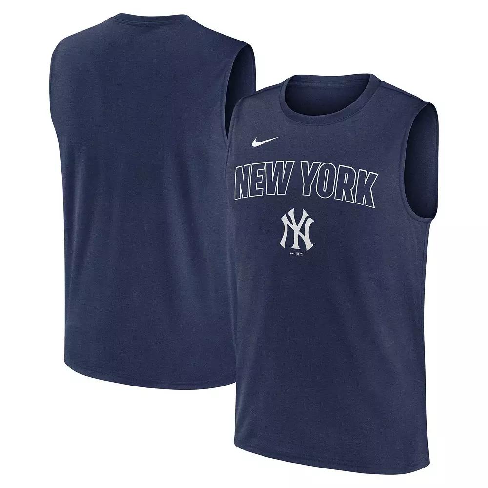 Men's Nike Navy New York Yankees Knockout Performance Muscle Tank Top, Size: Small, Blue Product Image