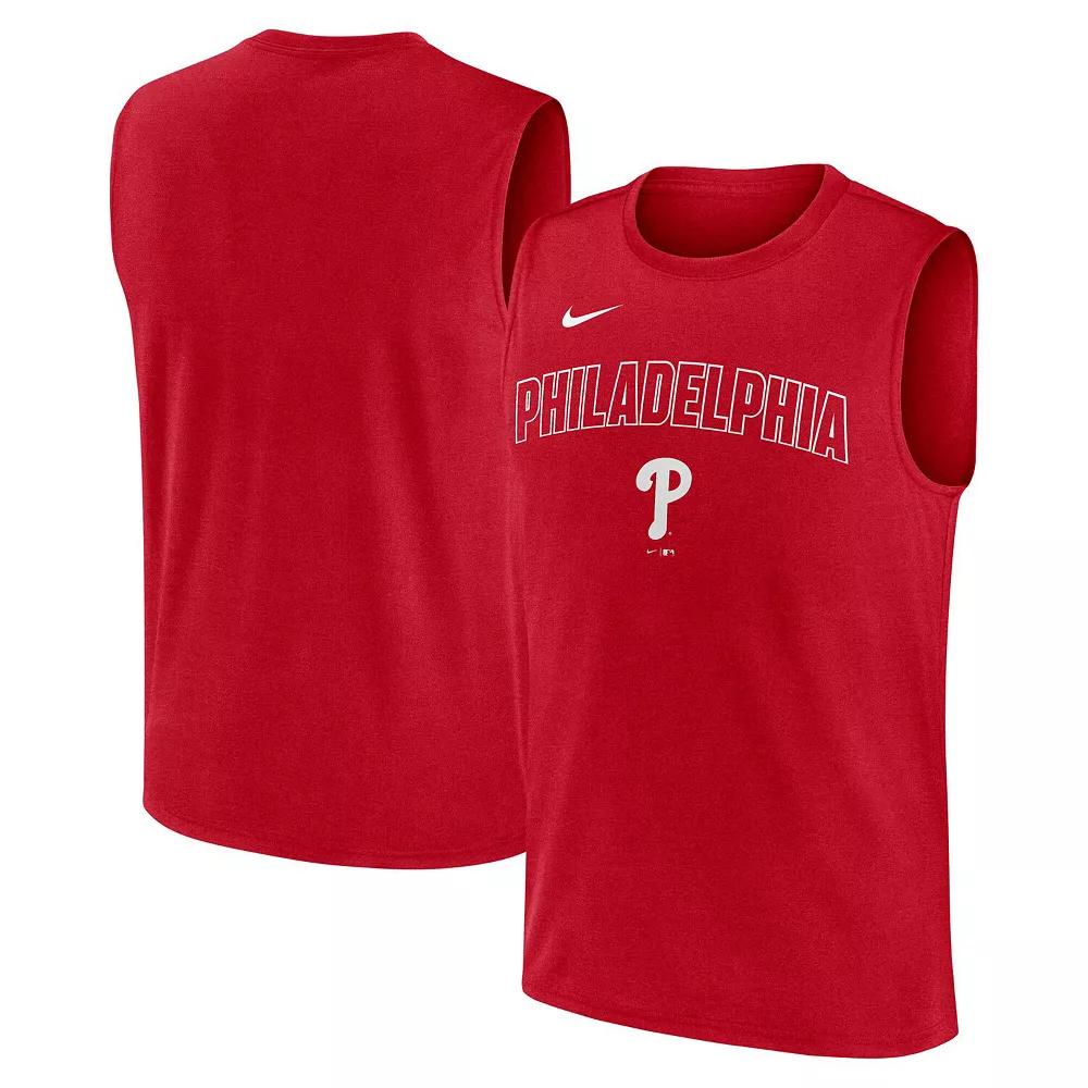 Men's Nike Red Philadelphia Phillies Knockout Performance Muscle Tank Top,  Product Image