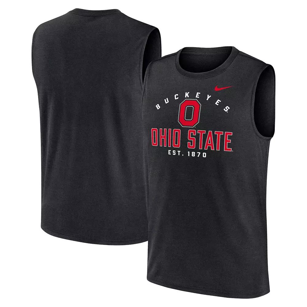 Men's Nike Black Ohio State Buckeyes Primetime Legend Lock Up Performance Muscle Tank Top,  Product Image