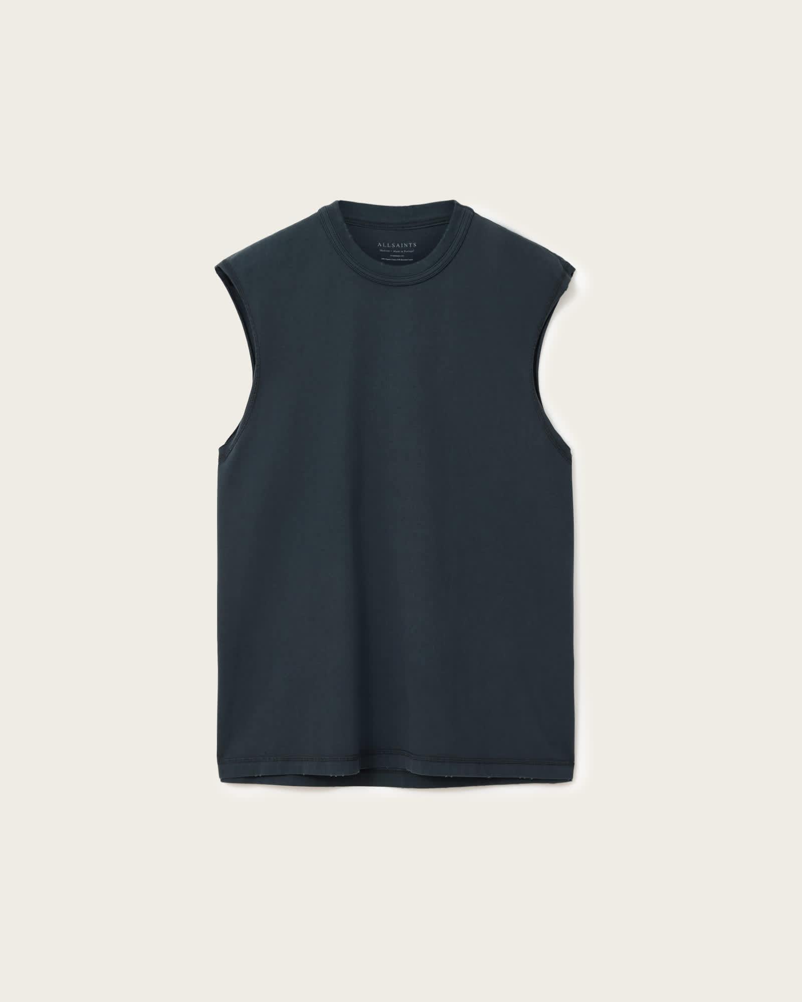 Cole Sleeveless Crew Neck T-Shirt Washed Black | ALLSAINTS US Product Image