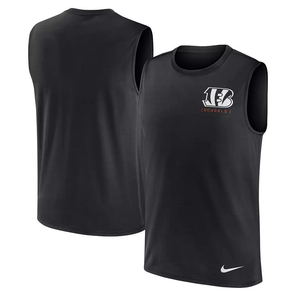 Men's Nike Black Cincinnati Bengals Large Logo Peformance Muscle Tank Top,  Product Image