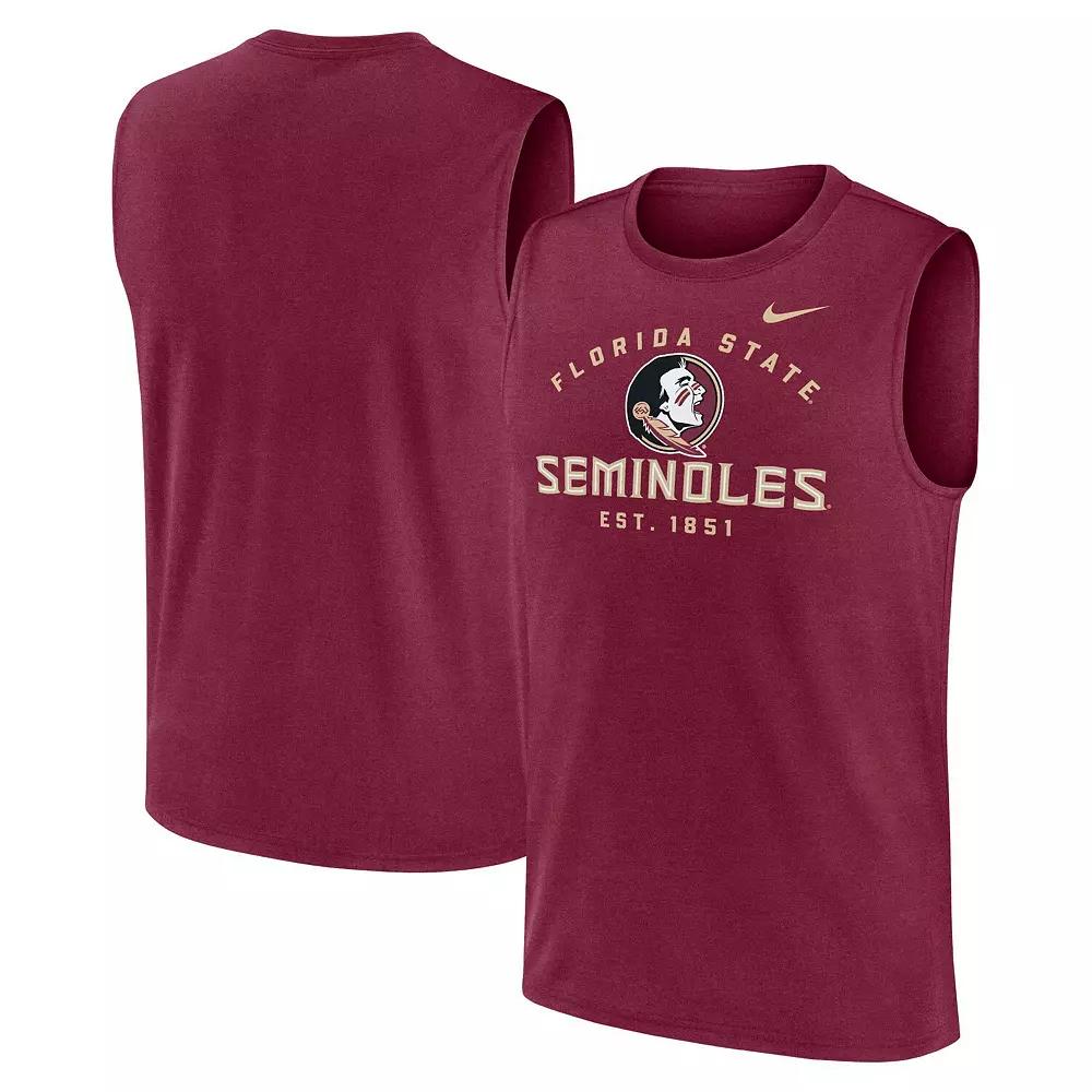 Men's Nike Garnet Florida State Seminoles Primetime Legend Lock Up Performance Muscle Tank Top,  Product Image
