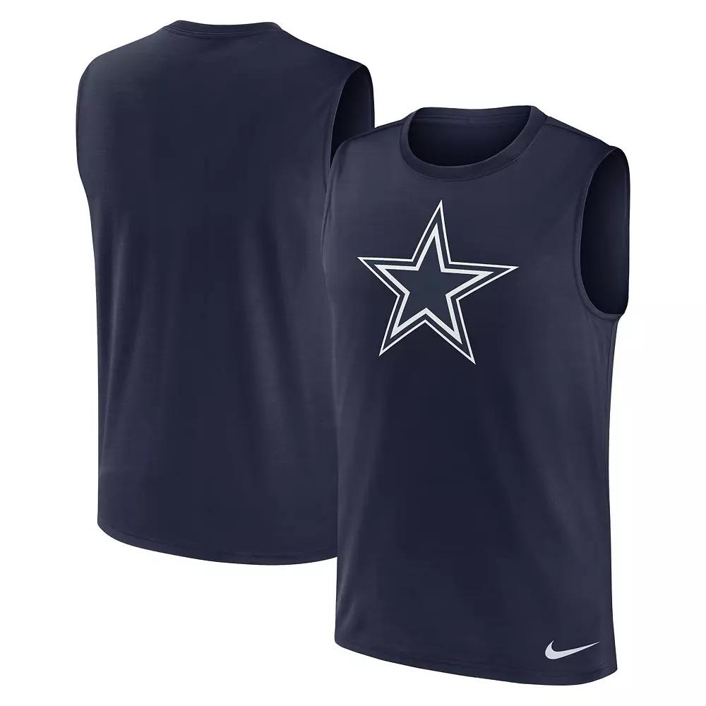Men's Nike Navy Dallas Cowboys Blitz Legend Dri-FIT Muscle Tank Top,  Product Image