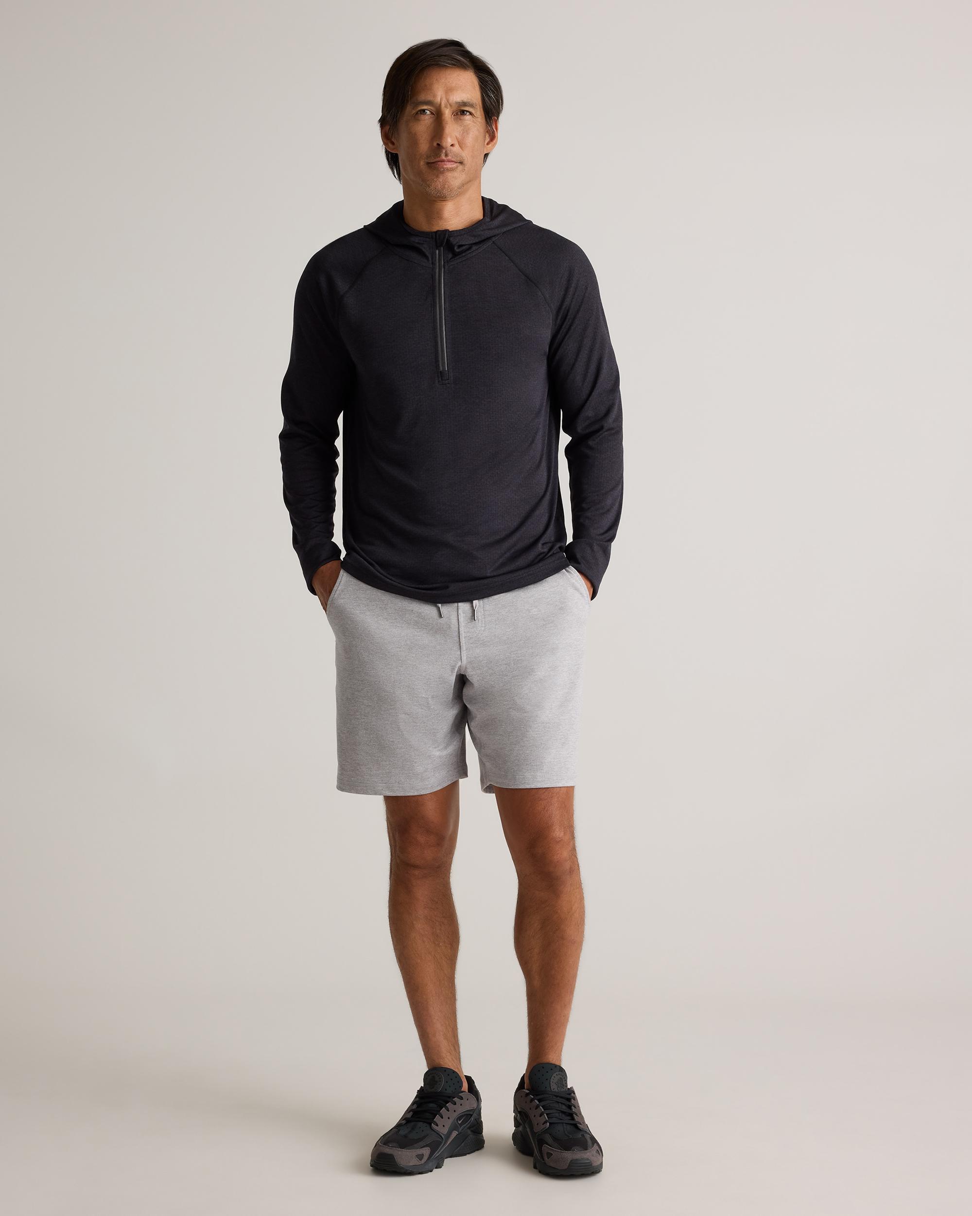 Quince | Men's Mesh Performance Training Quarter Zip Hoodie Recycled Polyester Product Image
