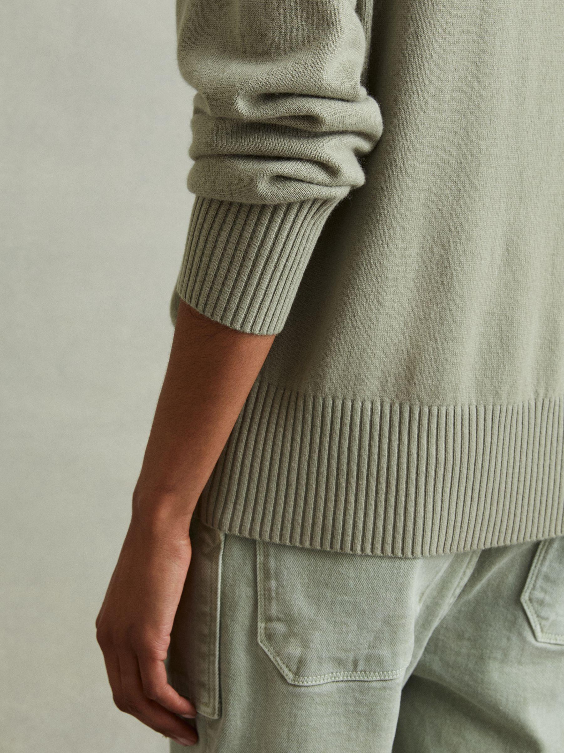 Wool Blend Drawstring Hoodie with Cashmere in Sage Product Image