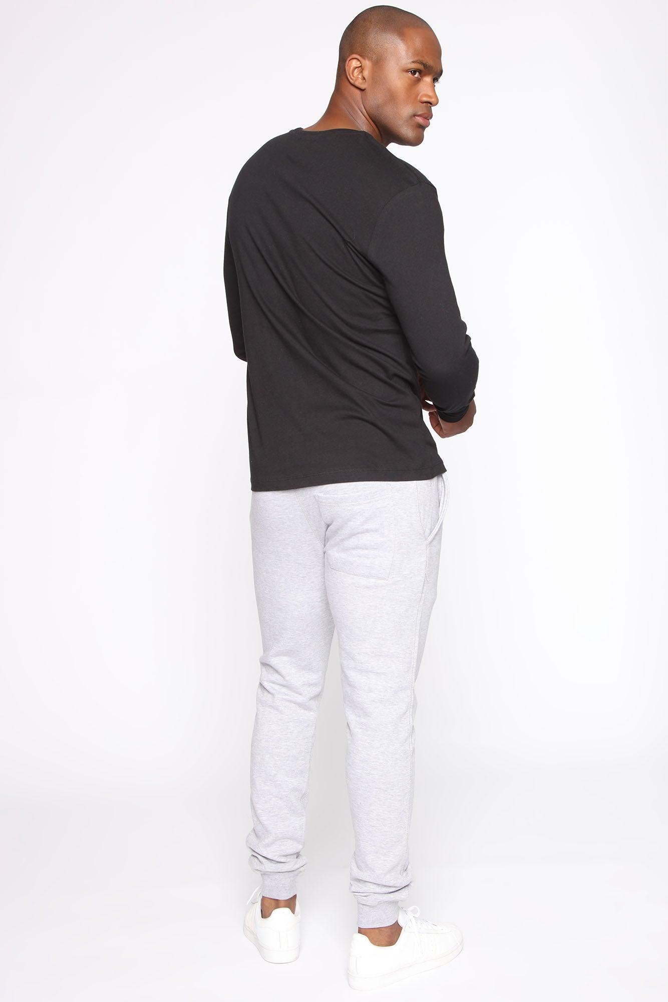 Essential Long Sleeve Crew Tee - Black Product Image