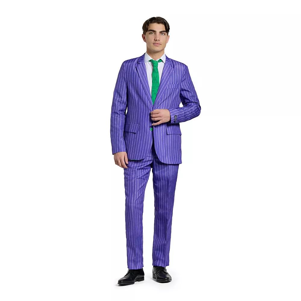 Men's Suitmeister Batman The Joker Slim-Fit Novelty Suit & Tie Set, Purple Product Image