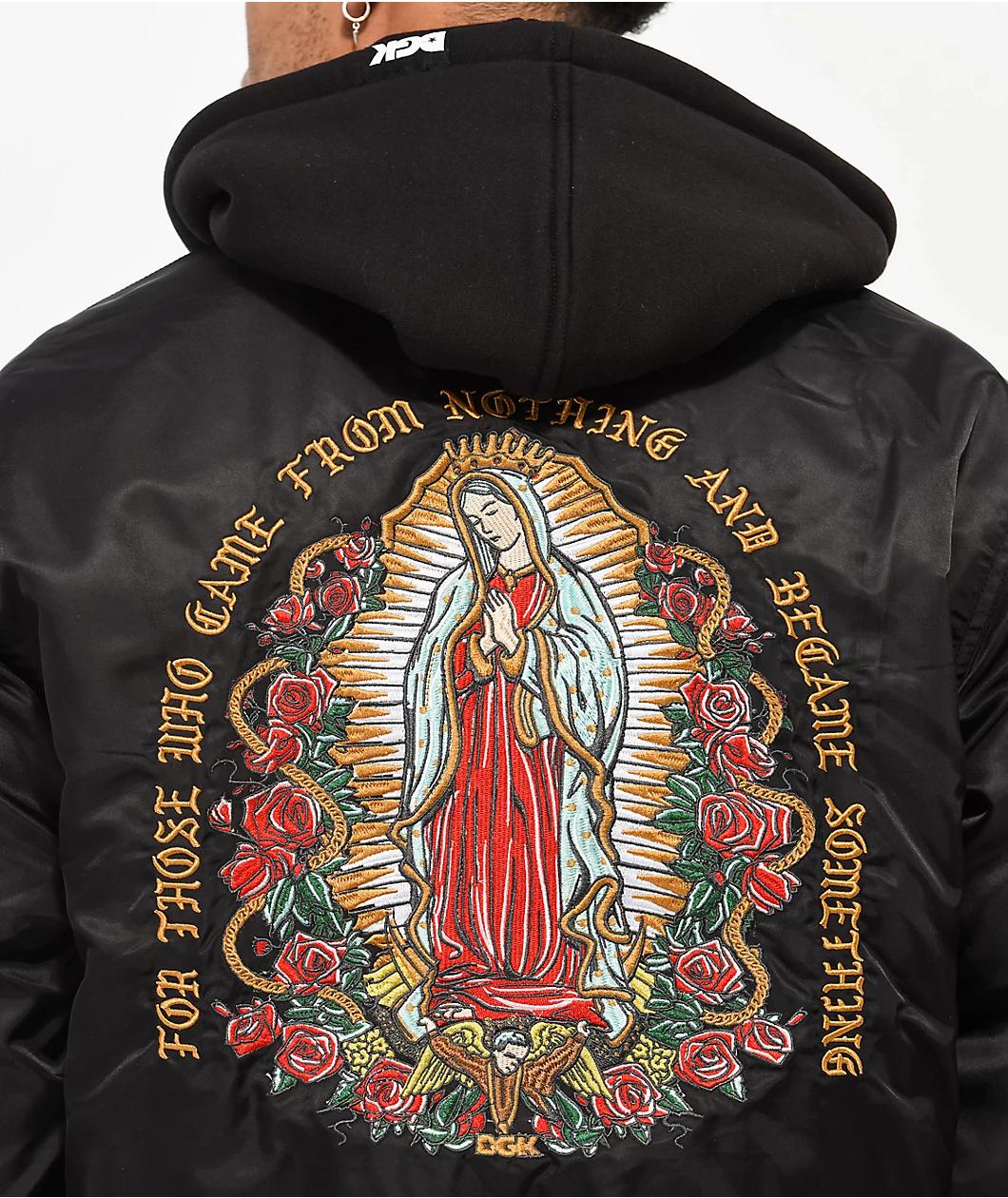 DGK Guadalupe Black Hooded Bomber Jacket Product Image