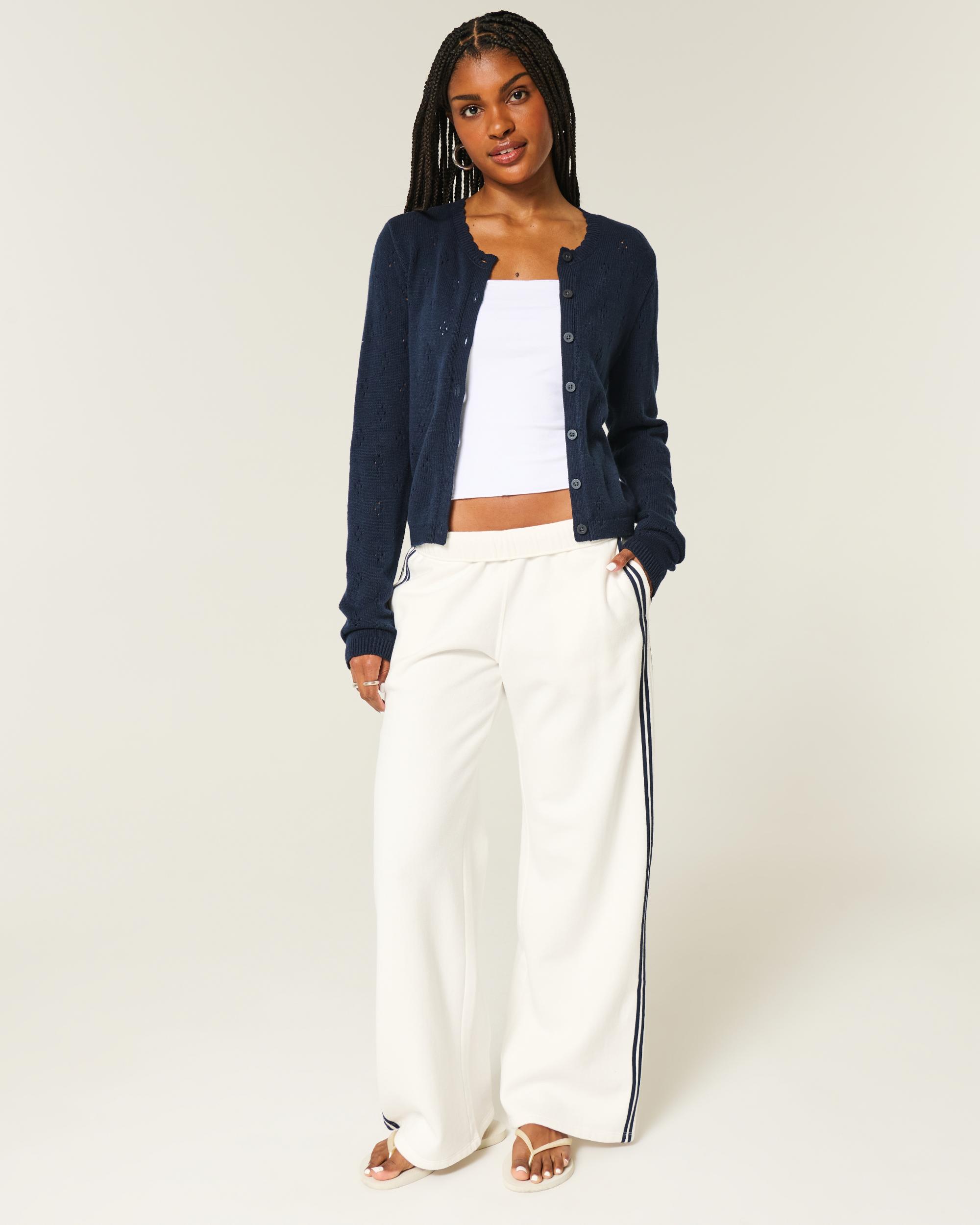 Eyelet Crew Cardigan Product Image