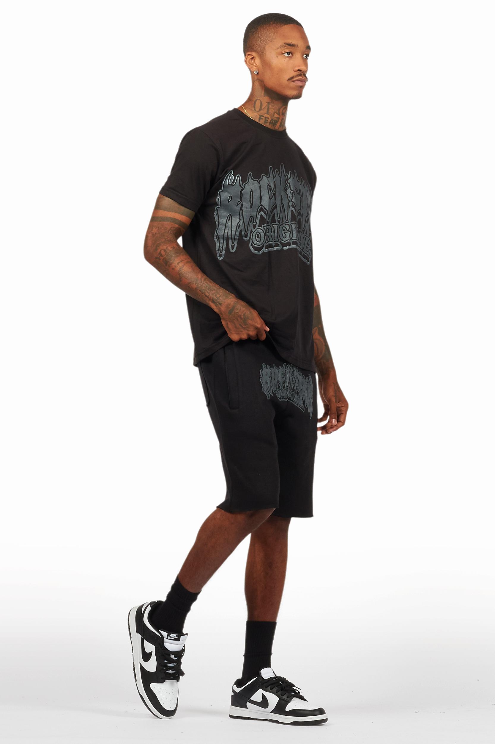 Dray Black/Black T-Shirt/Short Set Male Product Image