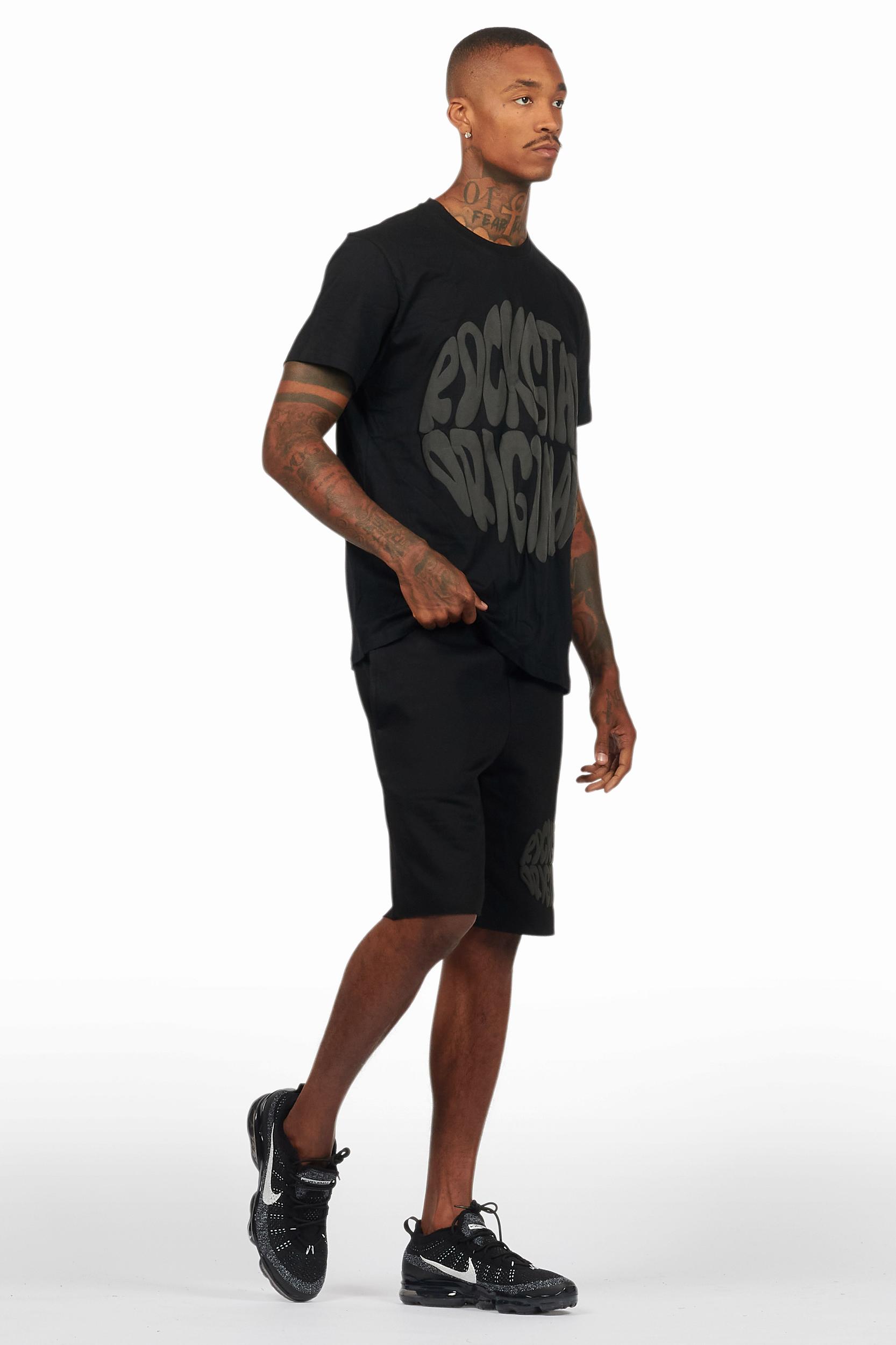 Thierry Black/Black T-Shirt/Short Set Male Product Image