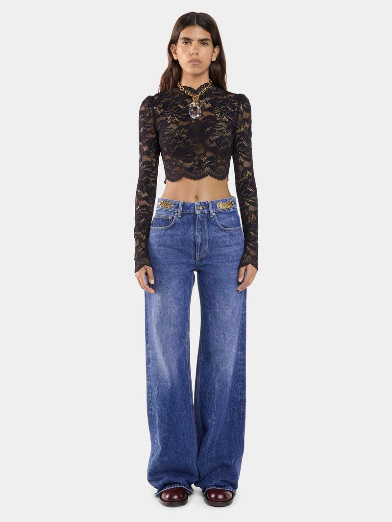 BAGGY JEANS IN DARK WASHED DENIM Product Image