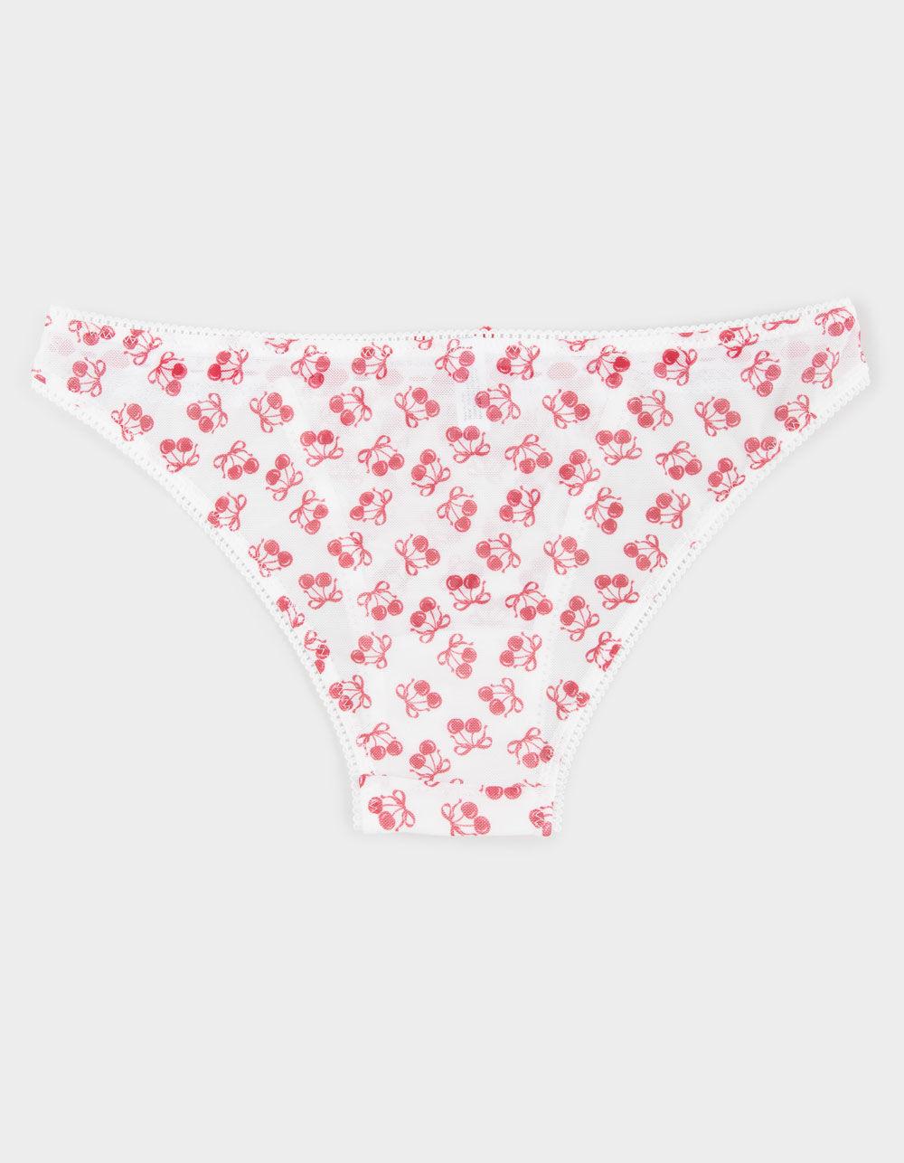 FULL TILT Ribbon Lace Trim Cheeky Panties - CHERRY Product Image