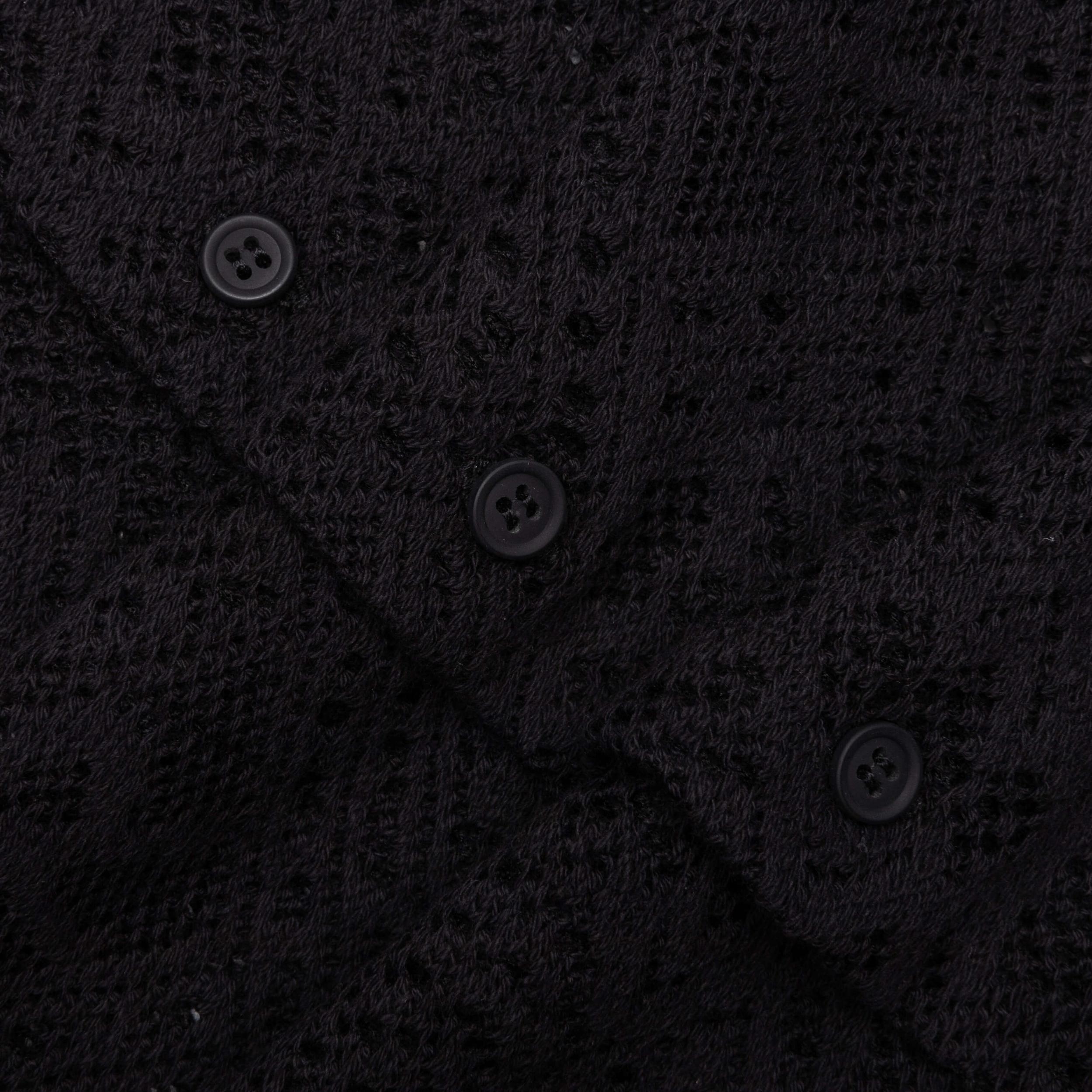 All Over Crochet Shirt - Jet Black Male Product Image