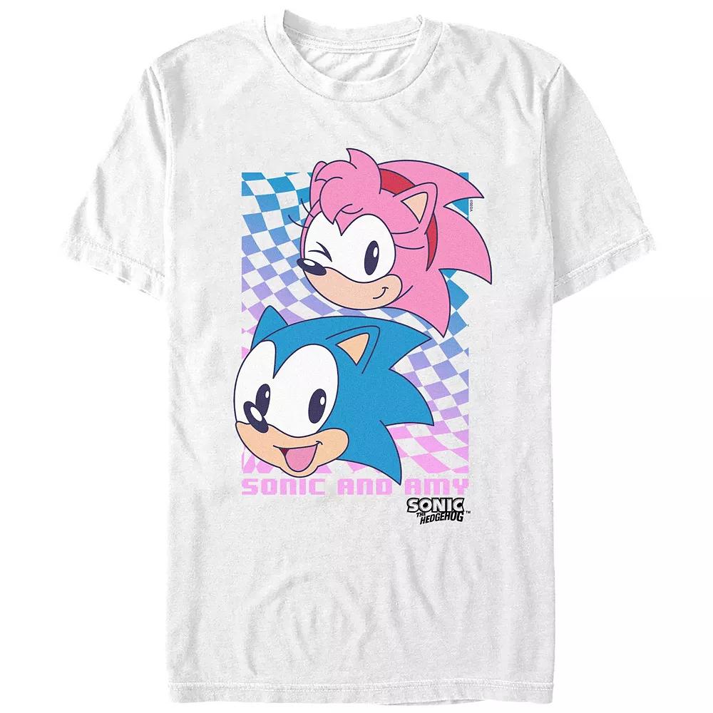 Men's Sonic The Hedgehog Sonic And Amy Graphic Tee, Size: XS, White Product Image